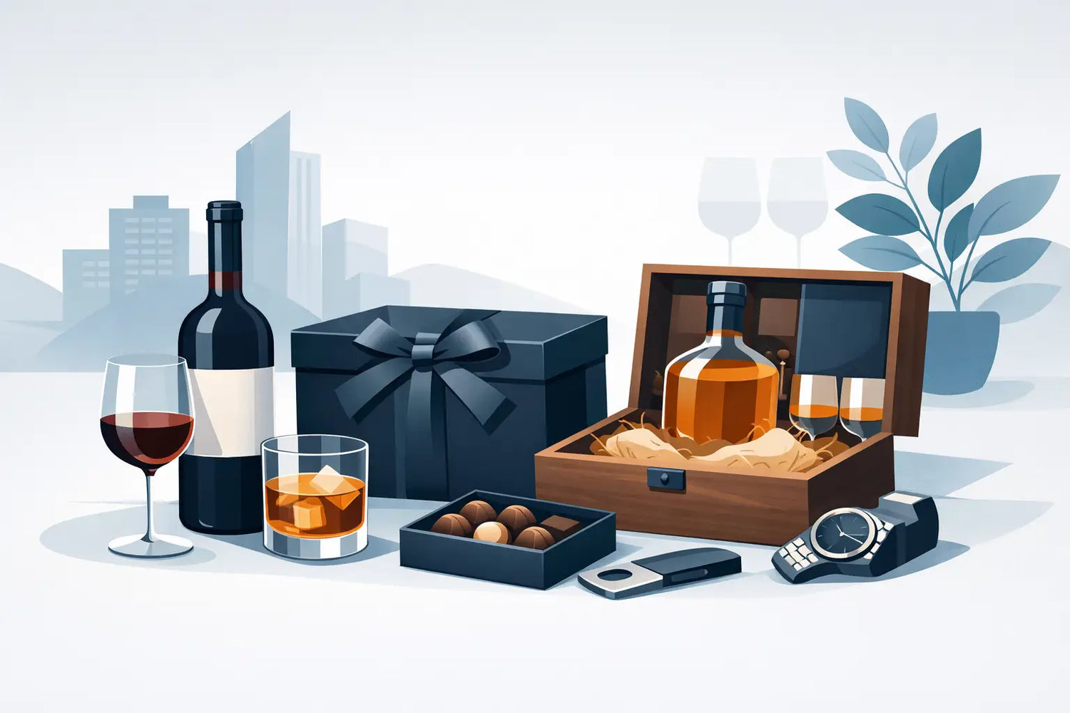 Firmenpräsente mit Alkohol, die Klasse zeigen