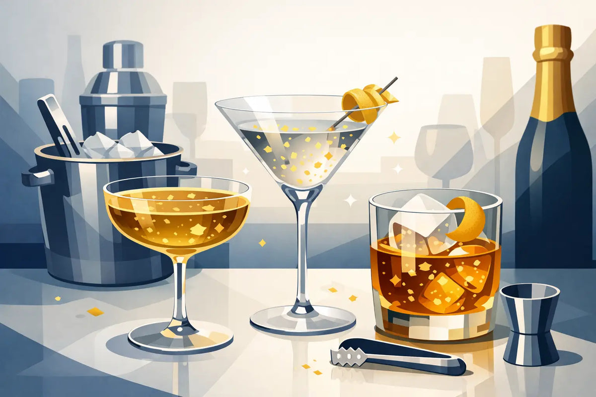 Goldflocken-Cocktails sicher servieren mit Stil