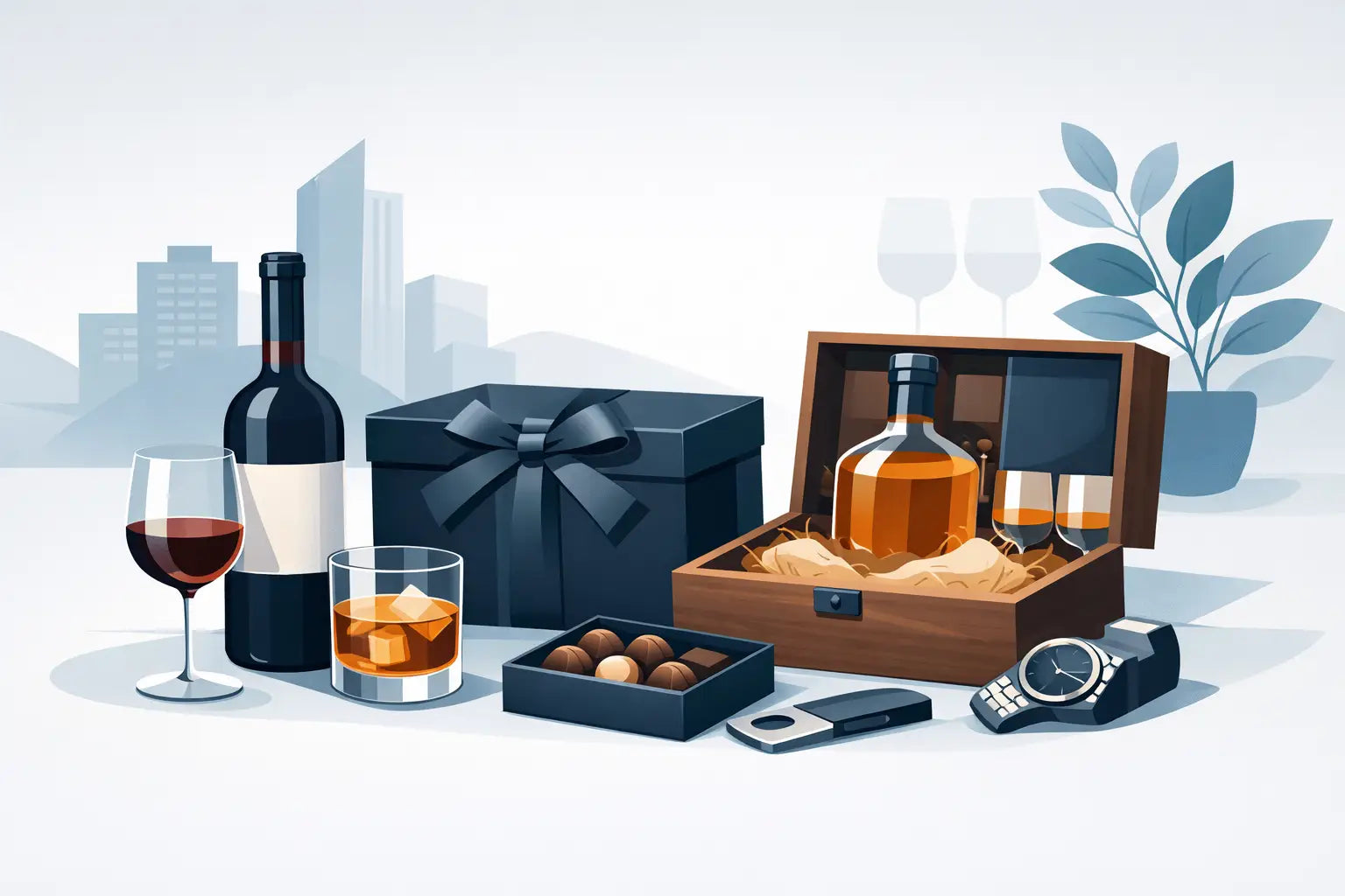 Firmenpräsente mit Alkohol, die Klasse zeigen