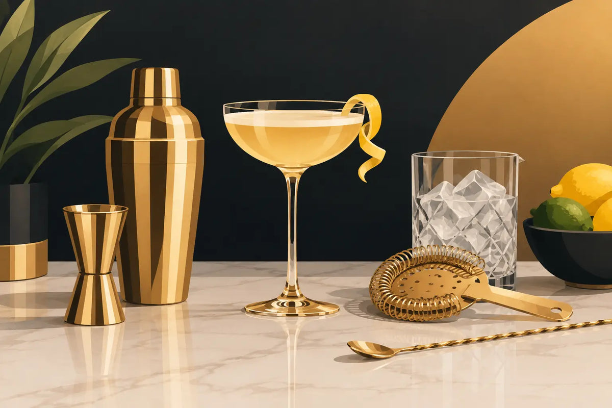 Cocktail Zubehör für Abende mit Goldglanz