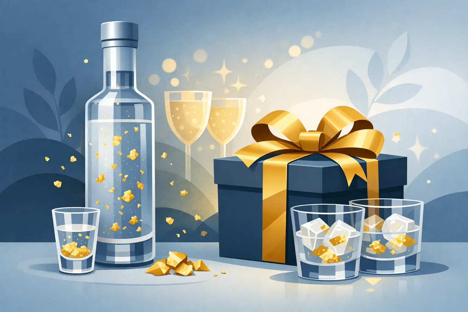Wodka mit essbarem Gold kaufen und glänzend schenken