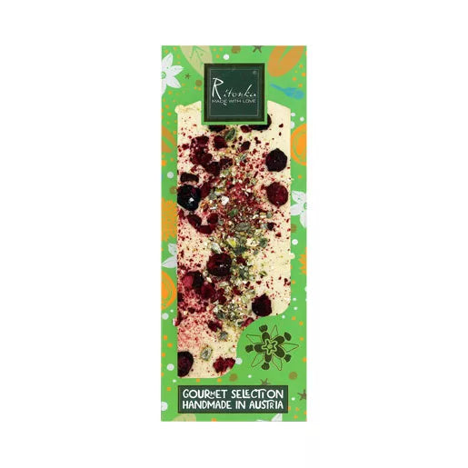 Ritonka Gourmet Selection weiße Schokolade Kirsche Pistazien Blattgold aurusluxury
